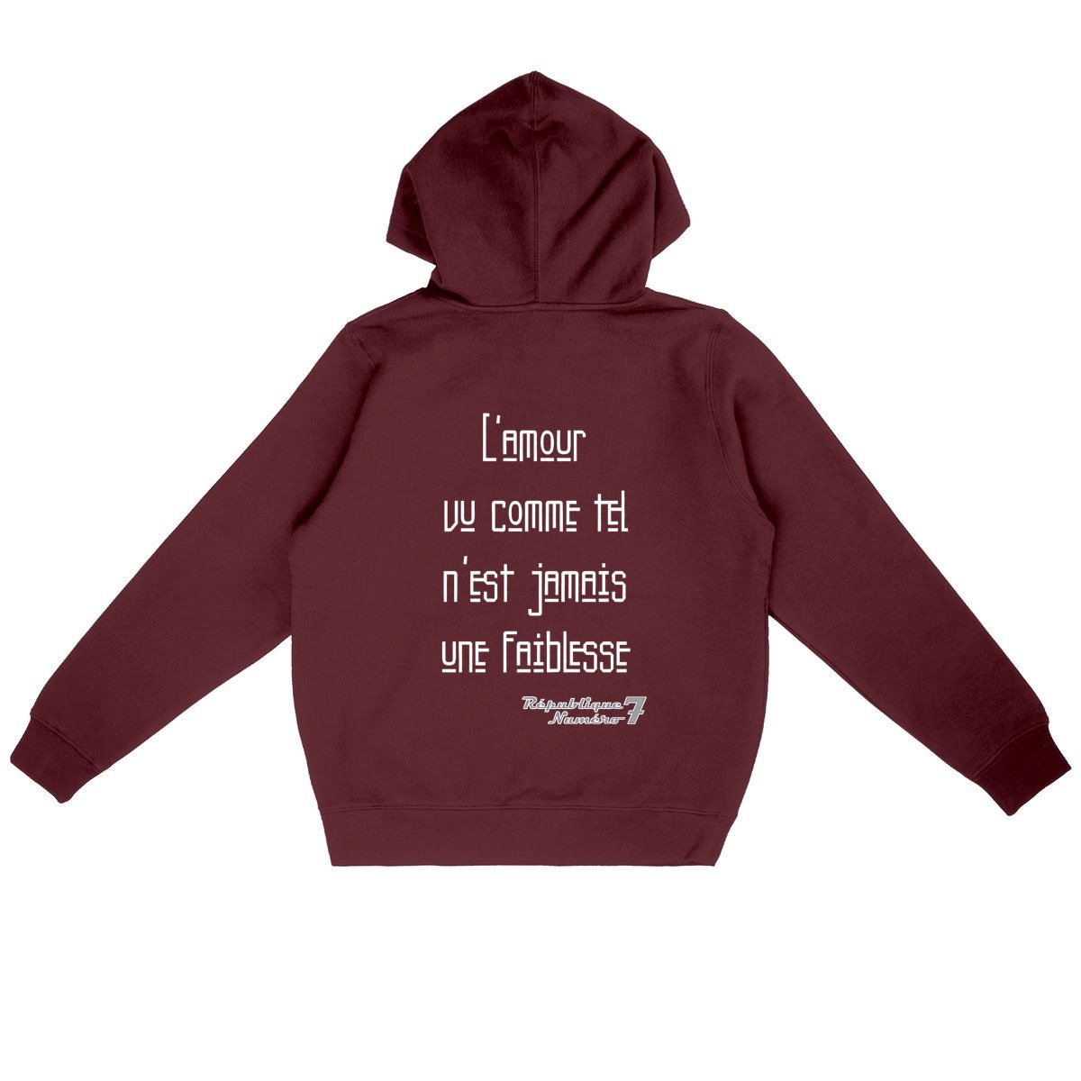 Sweat à Capuche Unisexe Premium "L'amour n'est jamais une faiblesse"