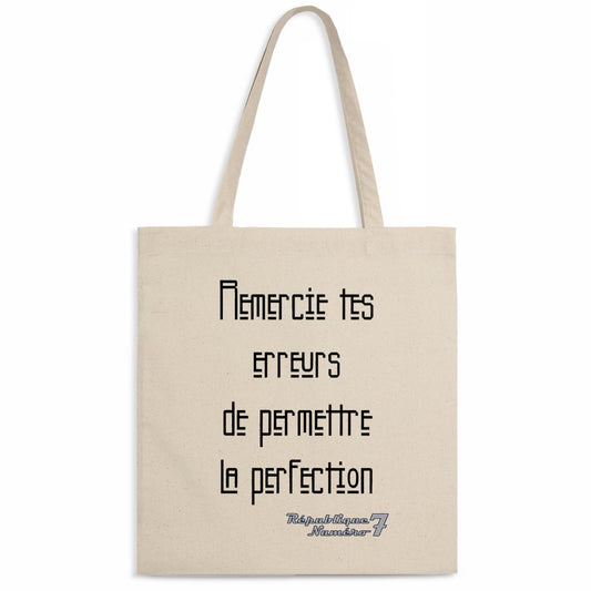 Totebag 100% Corton Bio "Tes erreurs permettent la perfection"