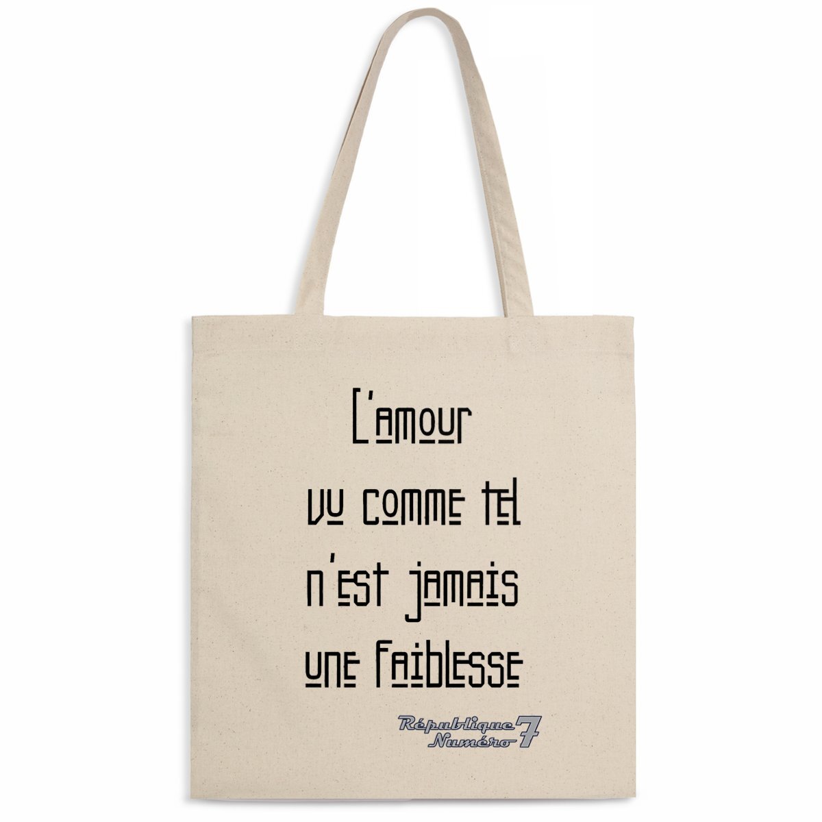 Totebag 100% Corton Bio "L'amour n'est jamais une faiblesse"