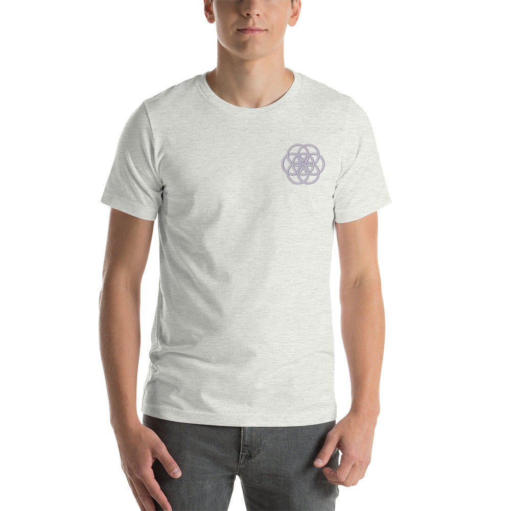 T-shirt Unisexe Brodé "Drapeau de l'Humanité" Tons Clairs