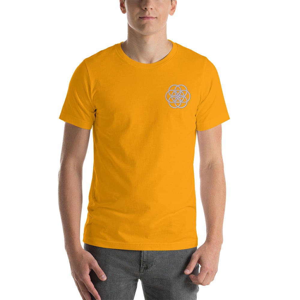 T-shirt Unisexe Brodé "Drapeau de l'Humanité" Tons Clairs