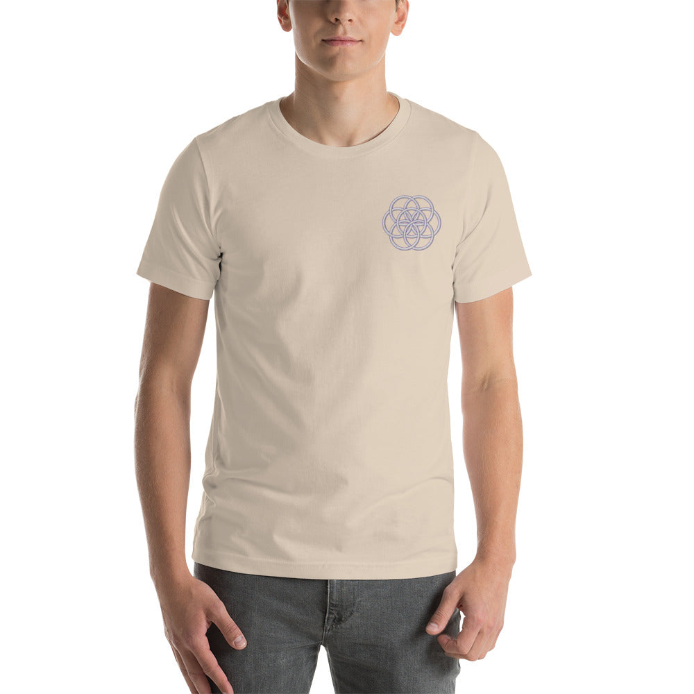 T-shirt Unisexe Brodé "Drapeau de l'Humanité" Tons Clairs