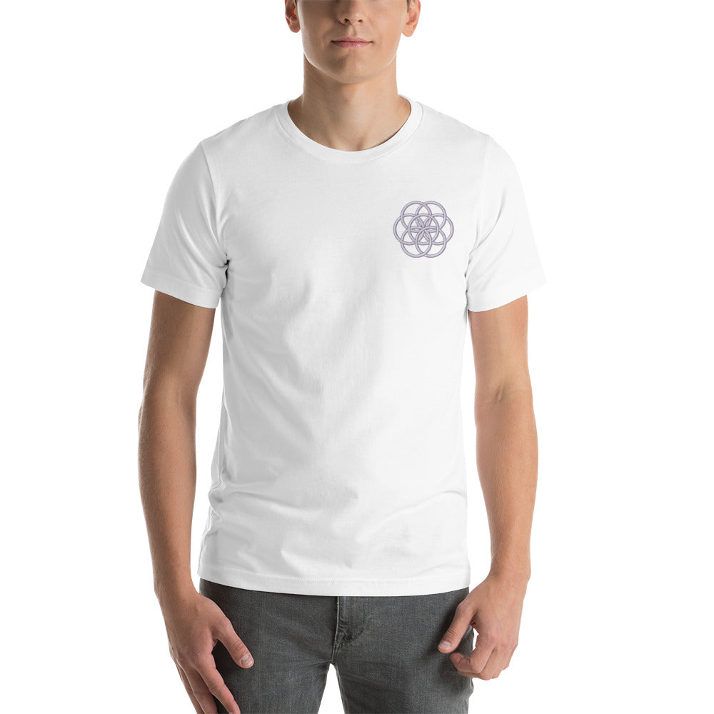 T-shirt Unisexe Brodé "Drapeau de l'Humanité" Tons Clairs