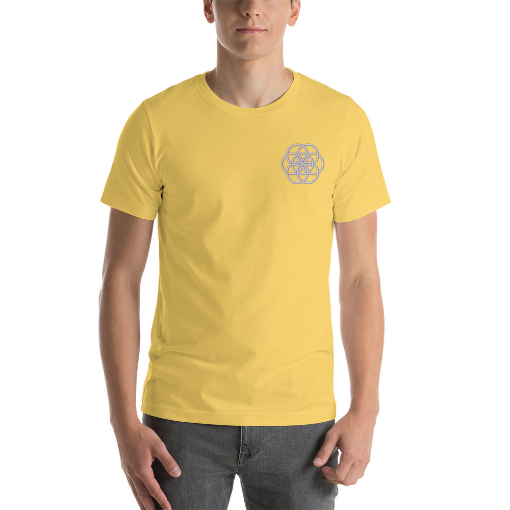 T-shirt Unisexe Brodé "Drapeau de l'Humanité" Tons Clairs