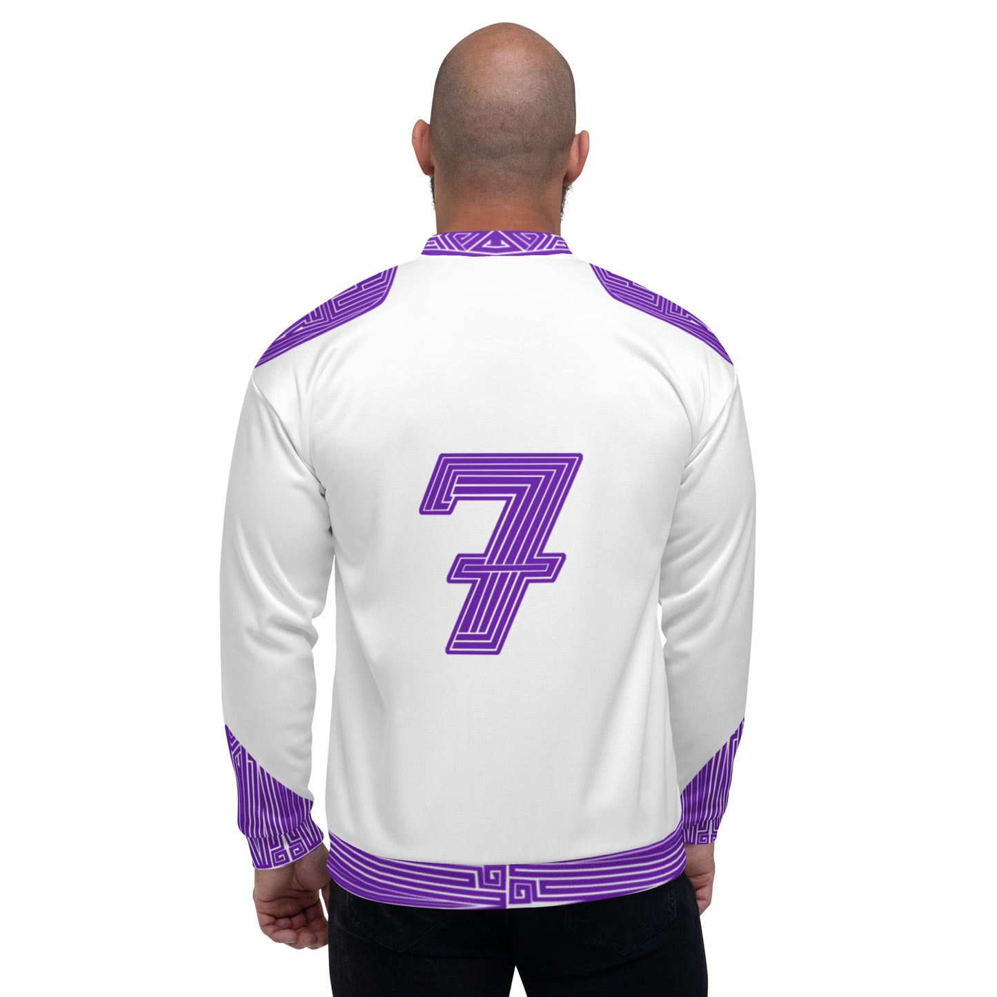 Veste Bombers All Over "Purple Army" Blanche