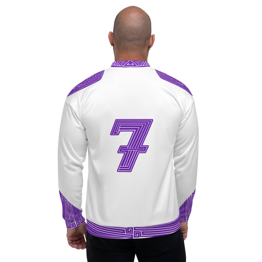 Veste Bombers All Over "Purple Army" Blanche