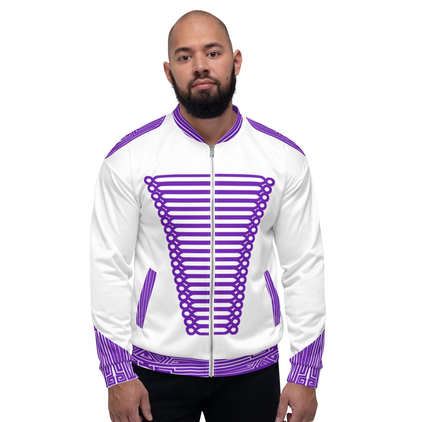 Veste Bombers All Over "Purple Army" Blanche