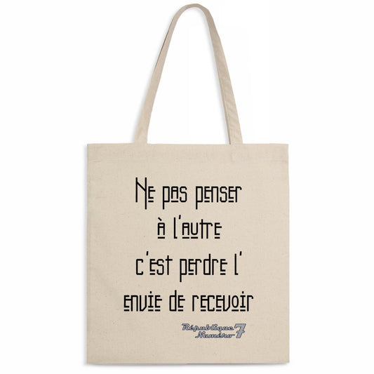 Totebag 100% Coton Bio "Envie de Recevoir"